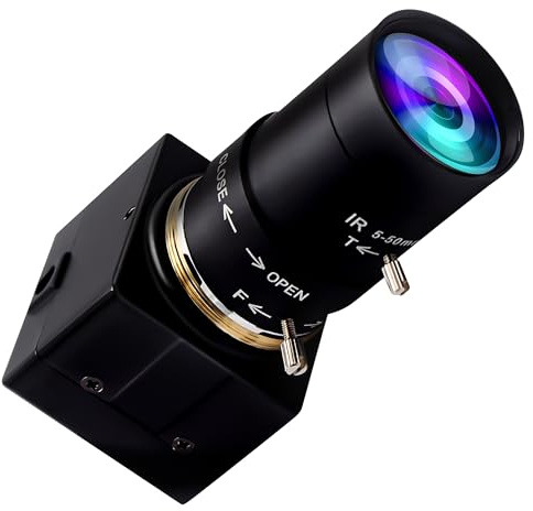G 0.01LUX USB Kamera 4facher optischer Zoomen Webcam,2.8-12mm Varifokus Webkamera,2MP H.264 manueller Zoom Gun Kamera IMX323 Geringebeleuchtung Telekamera Windows Mac 1080P Video Web Cam