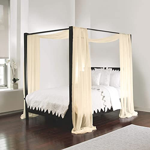 Hochzeit Hintergrund Vorhänge,Querbehang Freihanddeko aus transparentem Voile,Chiffon Vorhänge Fotografie Hintergrund für Weihnachten Festival Party Dekoration Hochzeit Event (Champagner,1pcs)