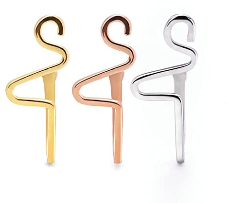 AMDXD Nase Piercing Ring Mond, Legierung Ring Septum Tricolor Blitz Fake-Piercing, Lippen Nase Brust Piercingschmuck für Männer Frauen, 3pcs