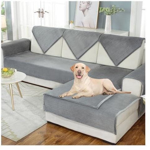 Housse de Canape 3/4/5/7 Places avec Accoudoirs Housse De Canapé d'angle,Couvercle De Protection Antidérapant ,Couverture De Canapé en Forme De L pour Enfant Chien Chat ( Color : #1 , Size : 90x160cm/
