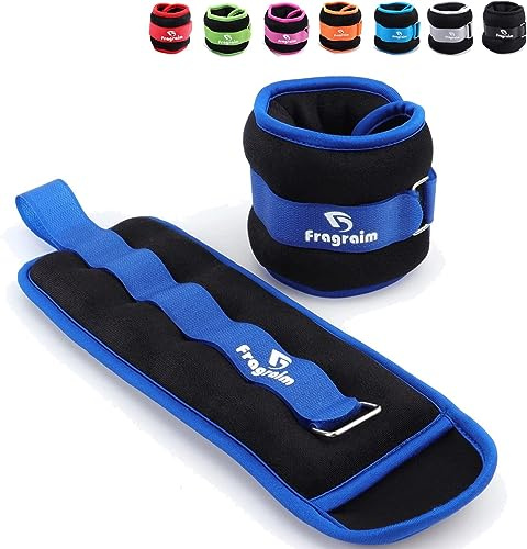 Ankle Weights for Women, Men and Kids - 2kg x 2 Strength Training Leg/Wrist/Arm Weight with Adjustable Strap for Pilates, Jogging, Gymnastics, Aerobics, Physical Therapy