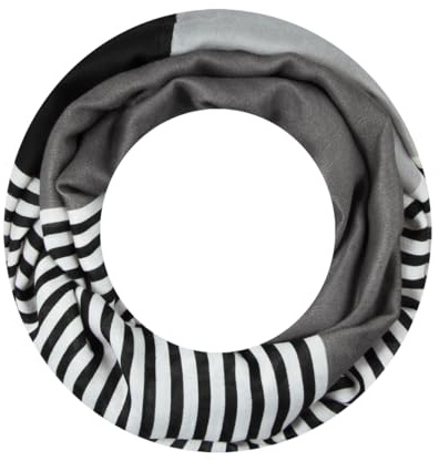Majea Loop Schal Damen Schlauchschal Halstuch schmaler Loopschal (880052) (schwarz 6)