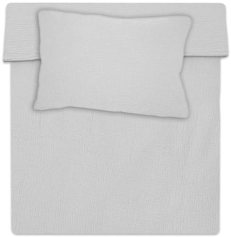 Totsy Baby mussola Copripiumino lettino neonato 90x120cm - Cotone parure di copripiumini per culla Set lenzuolo per piumino 90 x 120 cm con federe 60 x 40 cm certificazione Oeko-Tex