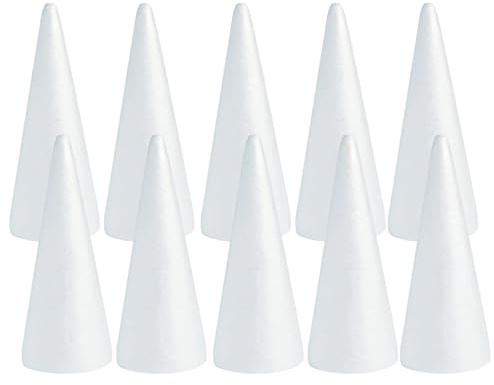 Harilla 10x Schaumstoff-Tannenzapfen zum Basteln Schaumstoff-Baumzapfen Styropor-Tannenzapfen Deko für Party Feier Kinder Malen Basteln, 6.8 cm X 4 cm
