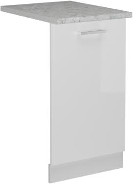 Vicco Panel Frontal R-Line, Blanco Alto Brillo, 45 cm, ET Mármol, para combinación Libre Dentro de Sistemas de Cocina modulares