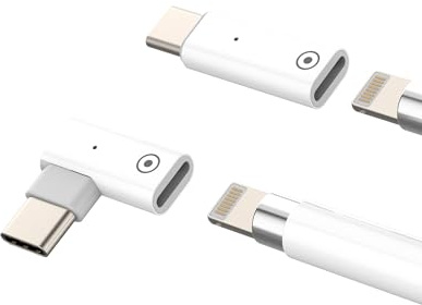 Adaptador Lightning a USB C (paquete de 2) para iluminación de lápiz Apple, adaptador de enchufe hembra para iPad Pro de 10ª generación, cable macho compatible con iPhone Mfi certificado convertidor