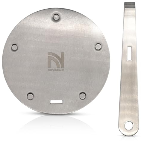 Adattatore per Piastra a Induzione – Diametro 15,5 cm – Piattello in Acciaio Inox con Manico Rimovibile – Compatibile con Pentole Non Induzione – Diffusore di Calore - Nessun Odore o Graffio – Argento