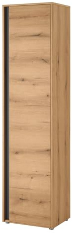 Lomadox Garderobe Flur Schrank Garderobenschrank mit 50 cm Breite in Eiche mit anthrazit, 1 Tür