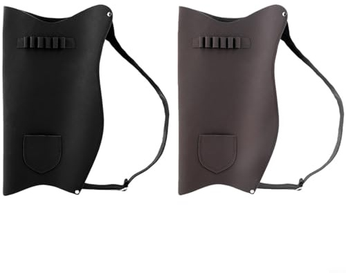 Tidgel Traditionelle Leder-Bogentasche und Pfeiltasche, leichter Köcher mit Schultergurt für Jagdtraining Cosplay, Braun (schwarz)