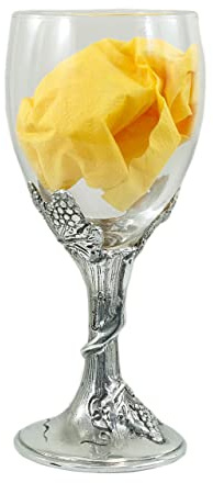 CAVAGNINI Glass, chalice water, For Your Elegant Table. For wine flute glass pewter elegant silver handmade Italian quality Gift