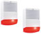 ELRO 2er Set Sirenen Attrappe mit blinkendem LED Licht, Batteriebetrieb - Alarmsysteme Dummy