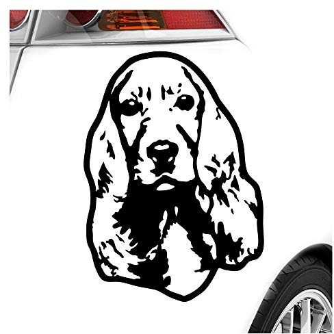 Kiwistar - Autoaufkleber - Cocker spaniel Hund - Schwarz - 14x10cm - Aufkleber Auto, Laptop, Fahrrad, LKW, Motorrad mehrfarbig JDM Decal Racing
