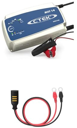 CTEK MXT 14 Multi-Funktions Batterieladegerät Mit 8-Stufen Technologie Unde Automatischer Temperaturkompensation, 24V 14 Amp & Comfort Connect Direct Connect Adapter (M6 Muttern), 40cm Kabellänge