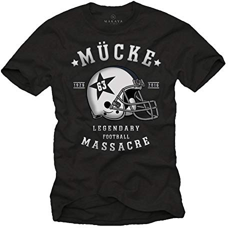 MAKAYA Magliette Maniche Corte Uomo - Casco Football Americano Bulldozer - T-Shirt con Scritte Numero 63 - Taglie Forti Nero XXXL