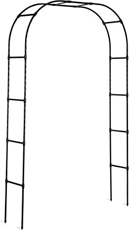 GEREP Selbstversammlung Rosenpavillon Eisen, Torbogen Rankhilfe für Kletterpflanzen, Garten, dekorativer Rankpavillon/Schwarz / W3×H2.4m