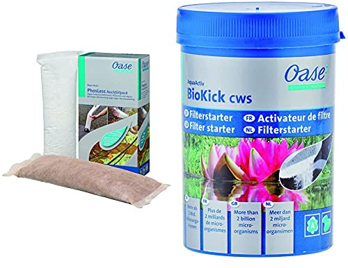 Oase Phosphatbinder AquaActiv PhosLess Nachfüllpack & Starterbakterien für Teichfilter AquaActiv BioKick, 200 ml
