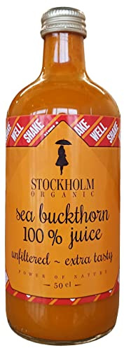 Stockholm Organic Zumo de espino cerval de mar 100% orgánico, naranja, 500 ml (paquete de 1)