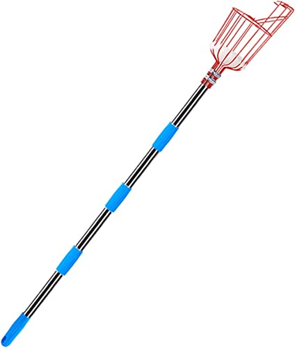 Bseical Raccogli Frutta Telescopico, Raccogli Ciliegie da Albero, Raccoglifrutta per Albicocche, Raccoglitori con Asta Regolabile 1.6/2.4/3.6m Harvesters Metallo Attrezzo per Mele Pere Limone (1.6m)