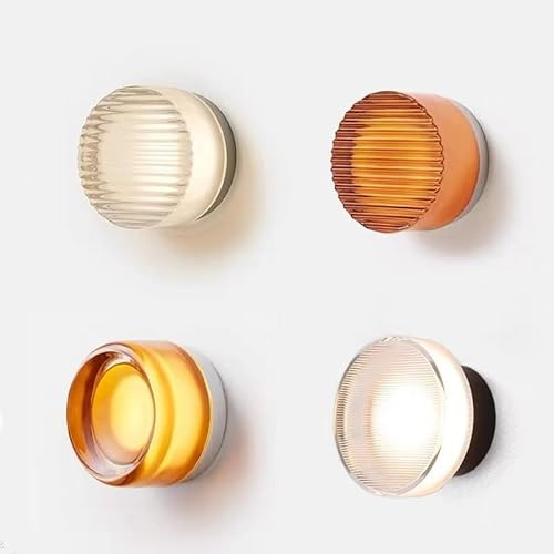 Applique da parete moderna in vetro a LED rotondo for soggiorno Aisel Corridoio Camera da letto Lampada da bagno Decorazione domestica Illuminazione for interni ( Color : Cool White(5500-7000K) , Size