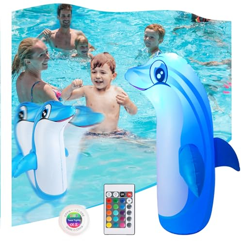 SYAKZK Pool Spielzeug, Pool Delfin Stehaufmännchen, Wasserspielzeug Kinder Outdoor, Strandspielzeug Kinder, Pool Spielzeug Kinder, Outdoor Spielzeug ab 2 3 4 5 6 Jahre, Kinderspielzeug