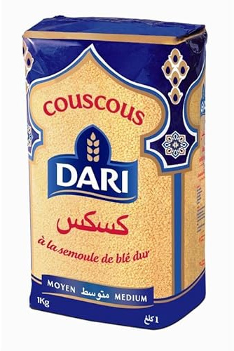 DARI: Délicieux Couscous Moyen 1kg - Saveurs Orientales et Authentiques pour une Cuisine Exotique - Epicerie Fine Orientale - Le Lot De 3