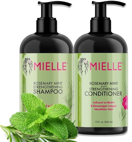 P-Beauty Rosmarin Shampoo & Conditioner mit Biotin 355ml für Haarwachstum Haarpflege & Kopfhautpflege - Shampoo & Spülung gegen Haarausfall & Haarbruch, Pflegeshampoo & Haarspülung Set