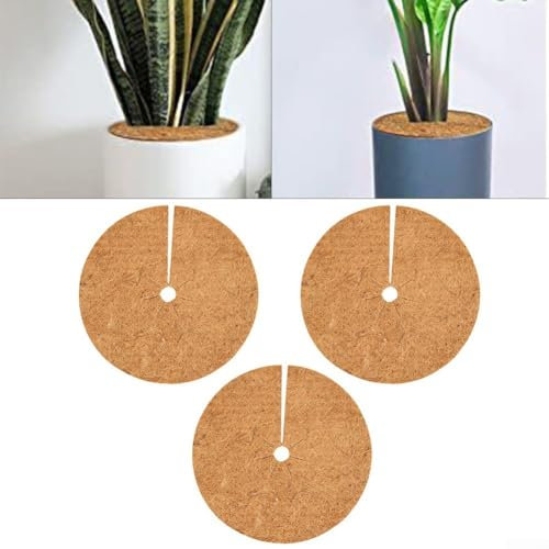 Natural Mulching Discs Made from Coco Fiber for Soil Moisture Retention, 3 Pack (45CM)