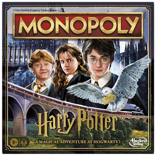 Hasbro Gaming Monopoly Harry-Potter-Edition, Brettspiel für Kinder ab 8 Jahren, Strategiespiele für 2-6 Spieler, Kinder und Erwachsene