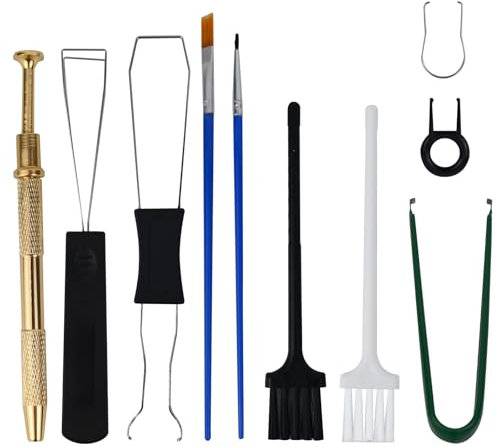 LHOEST Keycap Puller Set di 10 pezzi Keycap Remover Puller Tastiera Cleaning Kit Estrattore per tastiera, set di strumenti di rimozione Keycap Switch Puller Remover con spazzola per tastiera, pinzette