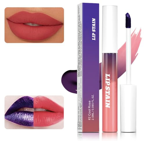 SHEBEEDO Lip Stain Long Lasting Peel Off Lip Tint Makeup For Women Extreme Amazing Make Up Non-Stick Cup Matte Finish Liquid Lipstick (#2 Cool Rose)