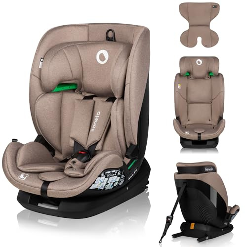 LIONELO LAVENDER I-SIZE Kinderautositz von 76 bis 150 cm konform | mit R129 i-Size Standard ISOFIX Montage in Fahrtrichtung und TT-Gurt, Kopfstützen und Rückenlehnenverstellung Reduziereinsatz