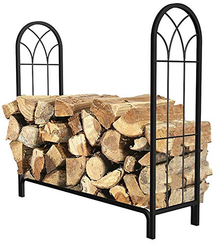 NSTVVEE Firewood Rack Large 4ft Outdoor Firewood Rack Brackets, Heavy Duty Metal Kindling Logs Storage Stand for Indoor/Farmhouse, Fireplace, Stove and Fire Pit Accessory, Tall 44cm,