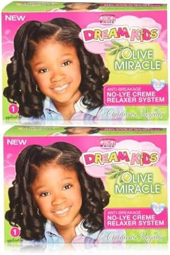 MAFRICAN PRIDE Dream Kids Olive Miracle No-Lye Relaxer - Regular - 2 Pack Bundle