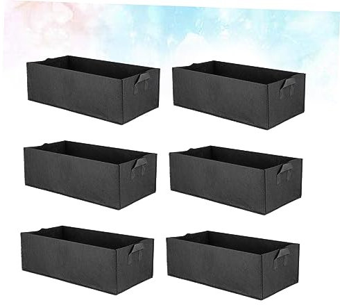 Milisten 6pièces De Plantation Carré Non-tissé Lot de Petite pour Fleurs Et Légumes Pot De Culture Respirant pour Jardinage Noir
