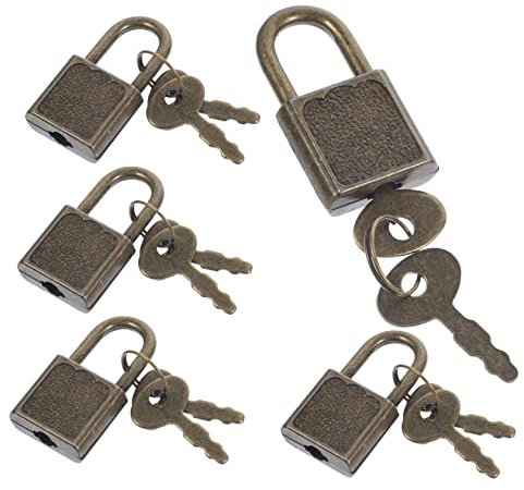 BESTonZON 5sets Small Lock Toy Accessories Lock Keys for Boys and Girls Padlock and Jewelry Box Keys