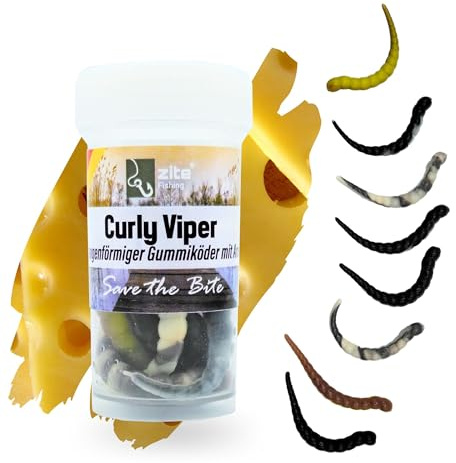 Zite Fishing Curly Viper Forellen Gummiköder 8 STK, 6,5cm | Schlangenartiger Forellenköder - UL Angelköder rotierend & Schlängelnd - Phthalatfrei & Handgefertigt