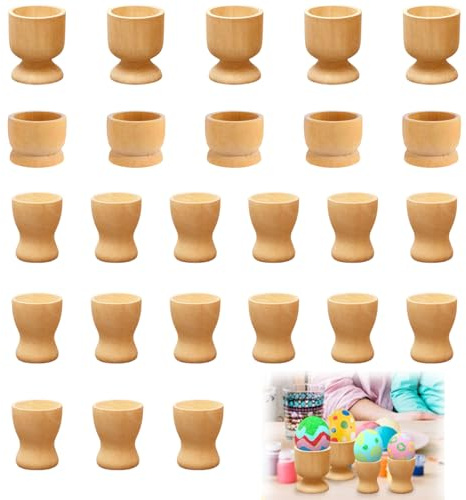 Ensemble de Coquetiers en Bois - Assortiment de Supports pour Œufs à la Coque, Idéal pour Œufs en Bois - Coquetiers pour Enfants et Adultes