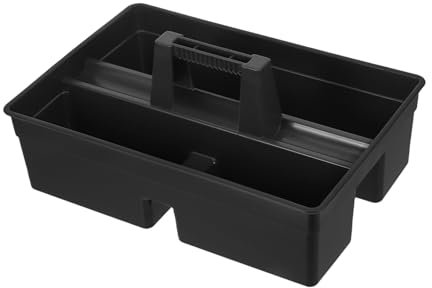 OSALADI Portable Cleaning Basket Plastic Compartment Tool Organizer Tray Cleaning Caddy for Supplies Storage Handle for Household Bathroom Kitchen Use