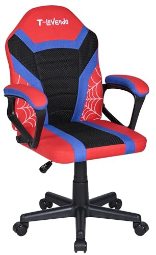 Silla Gaming u Oficina niños Infantil de Tela giratoria ergonómica Estudio o Escritorio con Ruedas Brazos diseño Moderno sillón Gamer Ordenador Videojuegos
