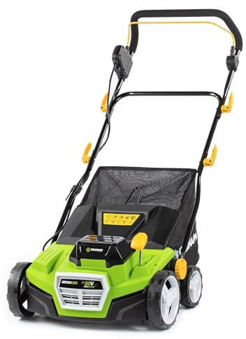 Scarificatore elettrico brushless 20V - Larghezza 38 cm, 16 lame, regolazione in 5 posizioni (da -12 a +6 mm), impugnatura ergonomica, batterie e caricabatterie NON inclusi - FAST POWER 20V