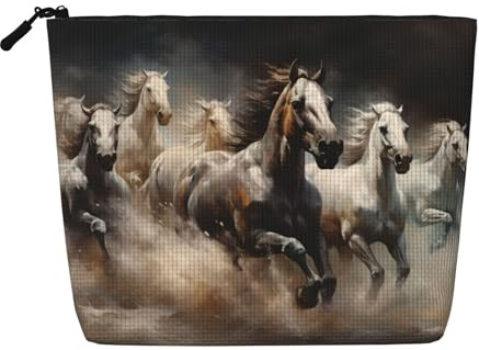 Running of the Horses Damen Kultur- und Kosmetiktasche, Unisex Kulturbeutel, Aufbewahrungstasche für Körperpflege