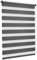 Sekey Estor Doble con fijación sin Agujeros para Ventanas, Estor Doble, 40 cm de Ancho, 40 x 130 cm, Color Gris Oscuro