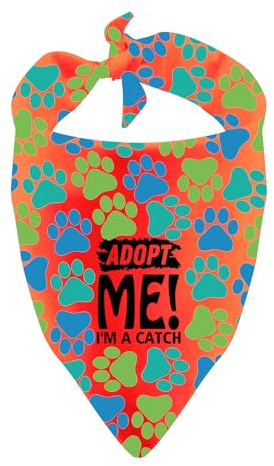 Rescue Dogs Bandana I'm A Catch, Dreieckiges Hundehalstuch, Haustier-Schal, Adoptions-Hund, Geburtstagsgeschenk (I'm A Catch)