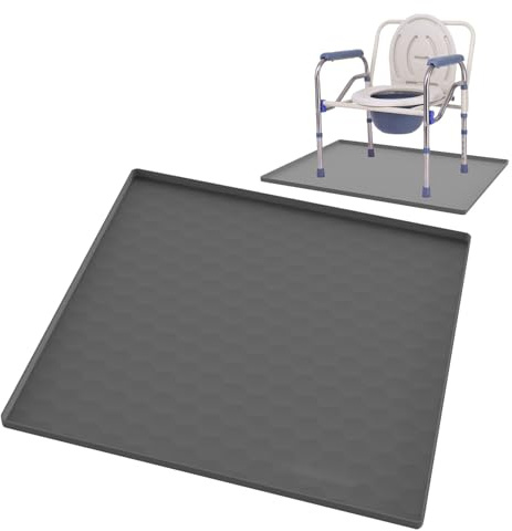Unter Toilettenstuhl Schutzmatte - wasserdichte Silikon Unterlage Portable Toilette für Bettseite | Auslaufsichere Schutzmatte Für Wohnheim Wohnung Schlafzimmer Zuhause