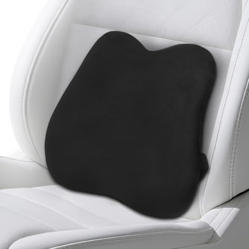 Quirlig Cuscino Lombare Auto, Cuscino Lombare Sedia Ufficio in Memory Foam, Cuscino Schiena Ergonomico, Supporto Lombare per Auto, Ufficio, Nero