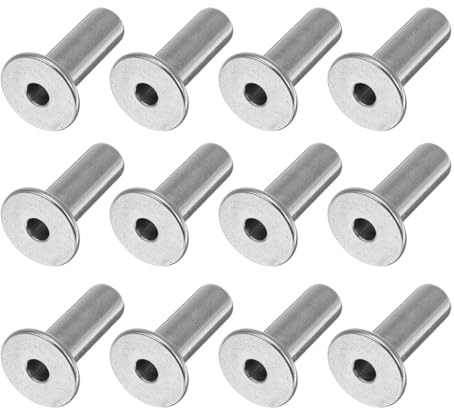 TOBBOMEY Kit de 20 Manguitos de Acero Inoxidable 1/8 para Barandilla de Cable Protector de Cable de Balaustrada para Terraza y Uso Interior/Exterior Accesorio Resistente para Bricolaje