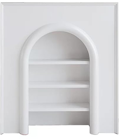 Décoratif Armoire de rangement for cheminée arquée, console moderne à 3 niveaux, étagère ouverte, minimaliste(Blanc,Grand)