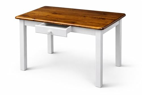 Magnetic Mobel Esstisch mit Schublade Küchentisch Tisch Restaurant Massiv Holz Kiefer (60x100, Eiche)