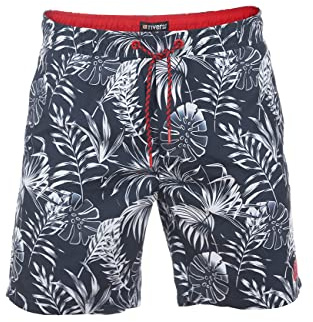riverso Badehose Herren RIVKai Regular Fit Badeshorts Schwimmhose Sporthose Kurze Hose Shorts Tunnelzug Taschen Sommer Elastischer Bund Muster Schwarz Blau Grün Olive S M L XL XXL 3XL 4XL 5XL
