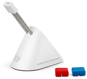 FragON - Tower Mouse Bungee con 3 clip colorate, dispositivo di gestione dei cavi del mouse, elastico per mouse da gioco per PC, per prestazioni a livello di esport, base ponderata (White)